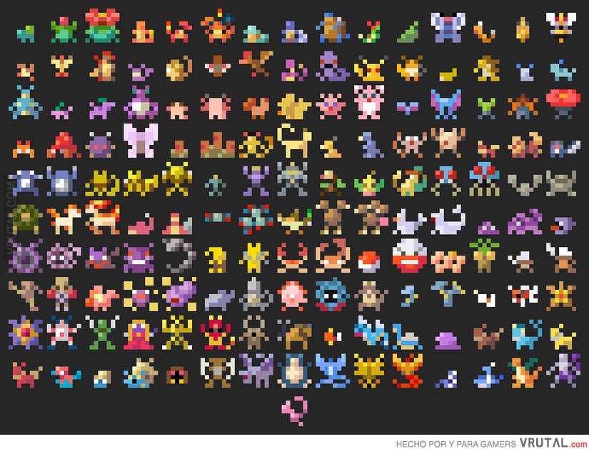Vrutal Los 151 Pokémons De La Primera Generación En Pixel Art