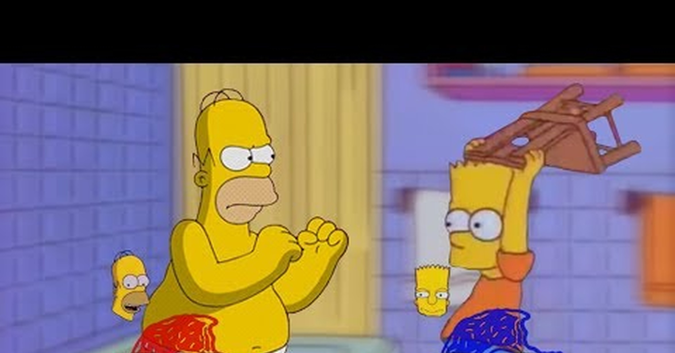conjunción Prueba Muñeco de peluche VRUTAL / Bart golpea a Homer(o) con una silla, pero es Smash Bros.